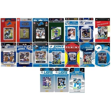 WILLIAMS & SON SAW & SUPPLY C&I Collectables LIONS1719TS NFL Detroit Lions 17 Different Licensed Trading Card Team Set LIONS1719TS